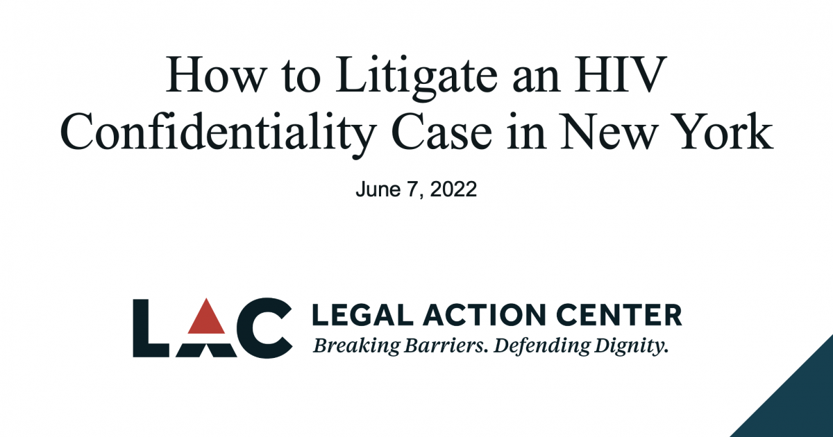 How to Litigate an HIV Confidentiality Case in NY