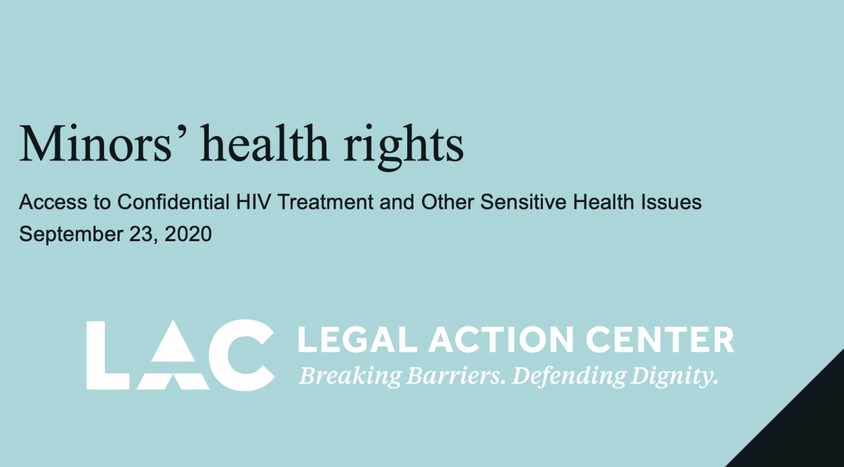 Legal Action Center Minors Health Rights Access To Confidential