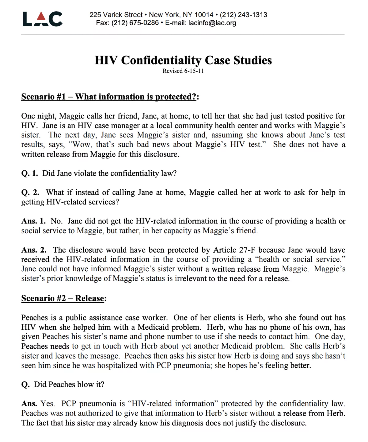 Legal Action Center How to Litigate an HIV Confidentiality Case in